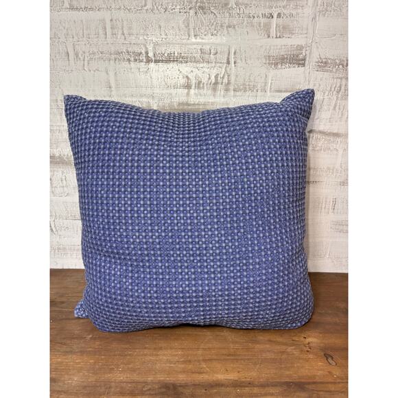 Oversized Blue Waffle Pattern Pillow - Picture 1 of 4
